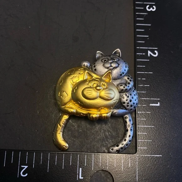 Vintage DANECRAFT Cat Buddies Brooch Pin - Picture 4 of 5